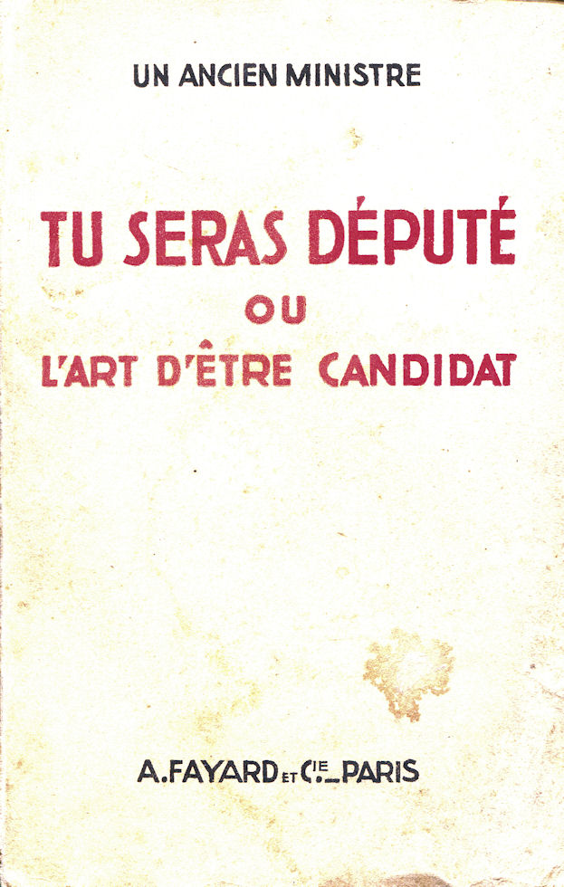 Tu seras député ou l'art d'être candidat, par un ancien ministre