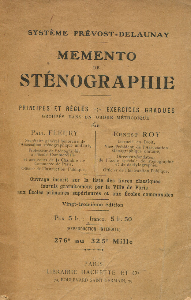 images Mémento de sténographie, par Paul Fleury et Ernest Roy – Image 1