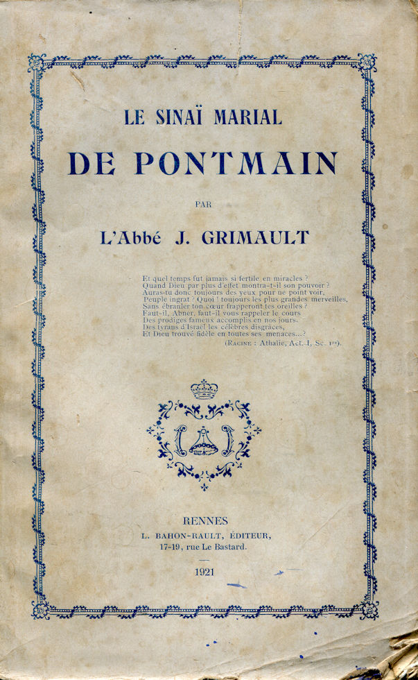 Sinaï marial de Pontmain (Le), par l'Abbé J. Grimault