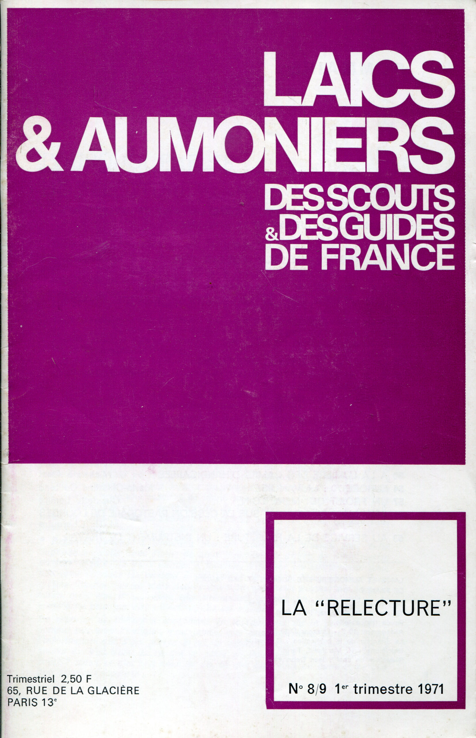 Laïcs et aumôniers des Scouts et Guides de France - 1er trimestre 1971