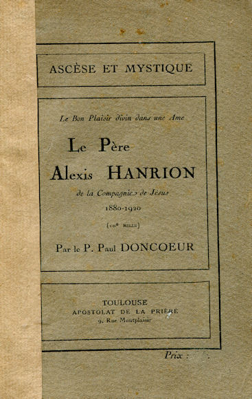 Père Alexis Hanrion (Le), par le P. Paul Doncoeur