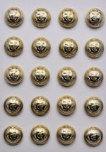 20 Boutons dorés demi bombé avec insigne ancre - Diamètre 20 mm