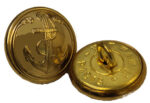 20 Boutons dorés demi bombé avec insigne ancre - Diamètre 20 mm – Image 2