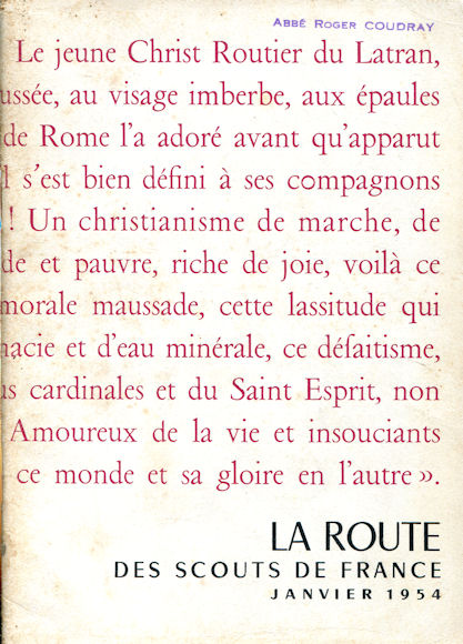 La Route : Janvier 1954