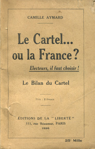Cartel... ou la France (Le), par Camille Aymard