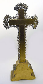 Superbe crucifix à dorure et découpe de métal - Style Napoléon III – Image 5