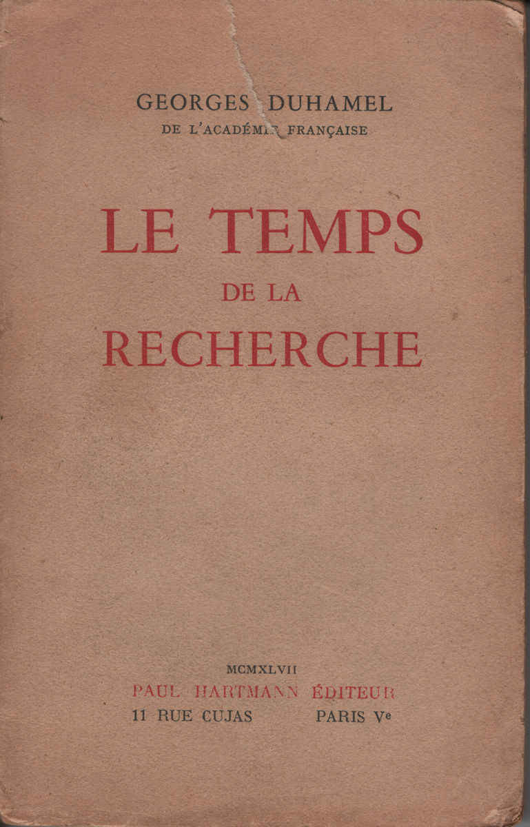 7150_recherche Temps de la recherche (Le), par Georges Duhamel – Image 1