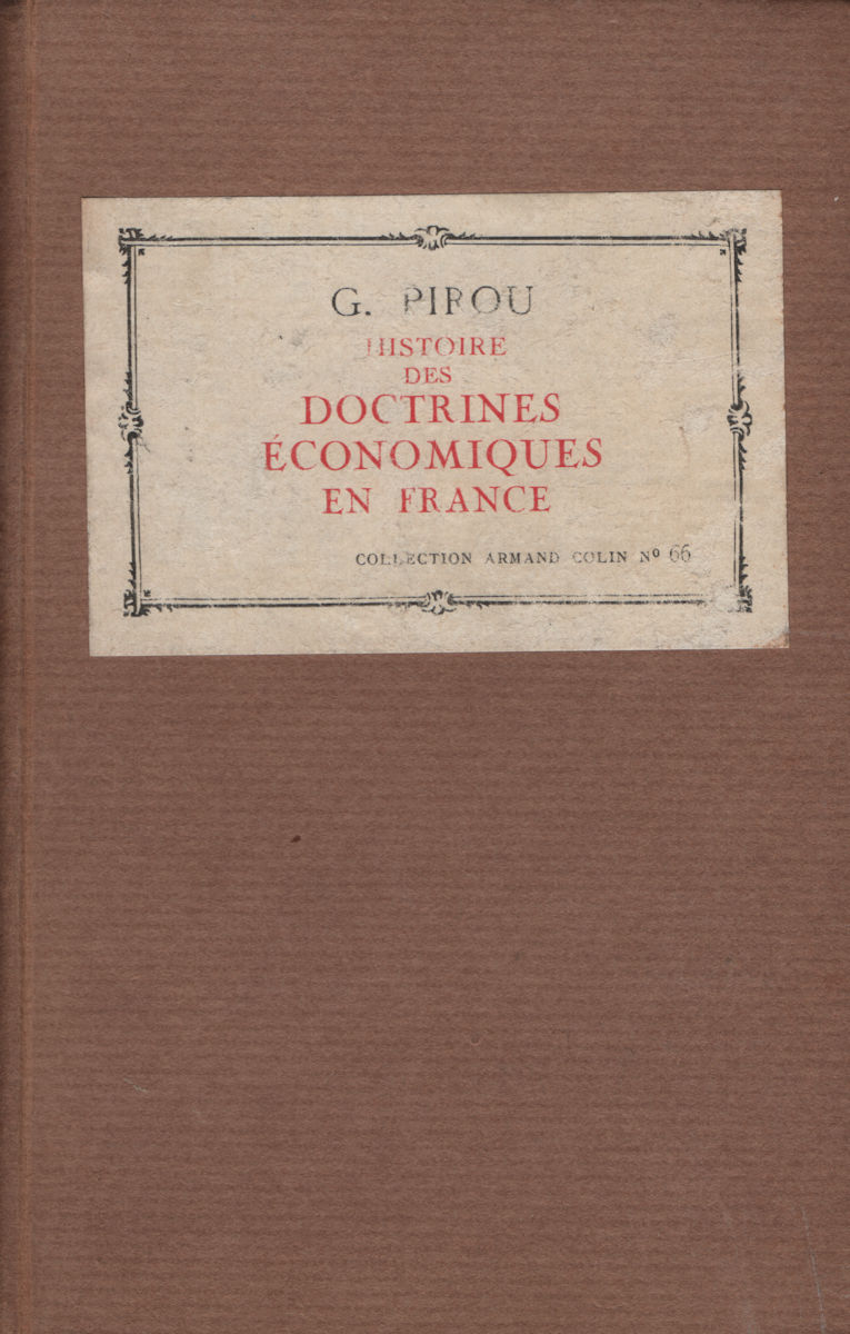 7154_economies Doctrines économiques en France depuis 1870, par Pirou – Image 1