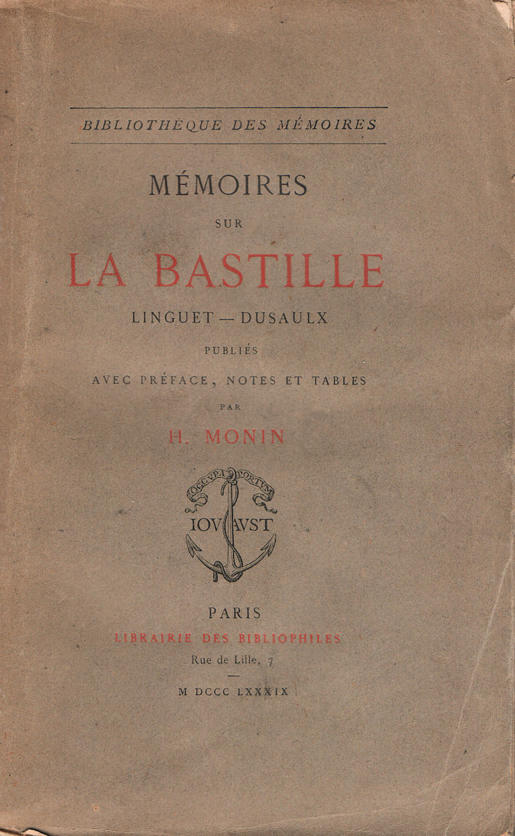 7378_bastille Mémoires sur la Bastille, par Linguet et Dusaulx – Image 1