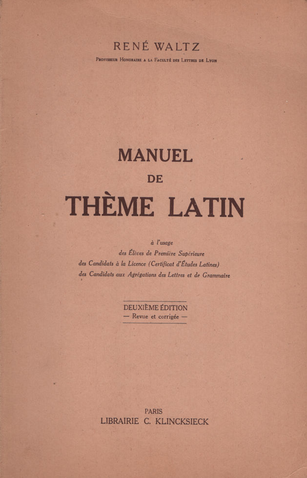 7571_latin Manuel de thème latin, par René Waltz - 1956 – Image 1