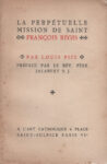 Perpétuelle mission de François Régis (La), par Louis Pize - 1923