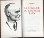 Légende du goumier Saïd (Le), par Joseph Peyré - 1969