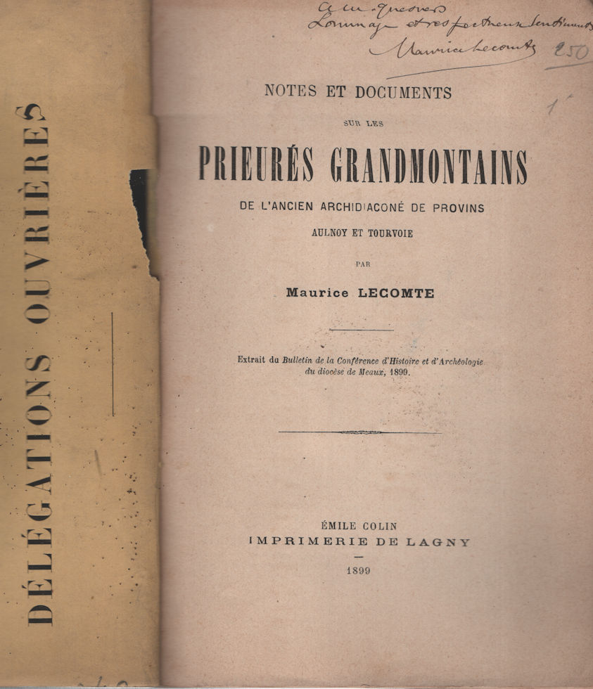 7630_prieures Notes et documents sur les prieurés grandmontains, M. Lecomte – Image 1