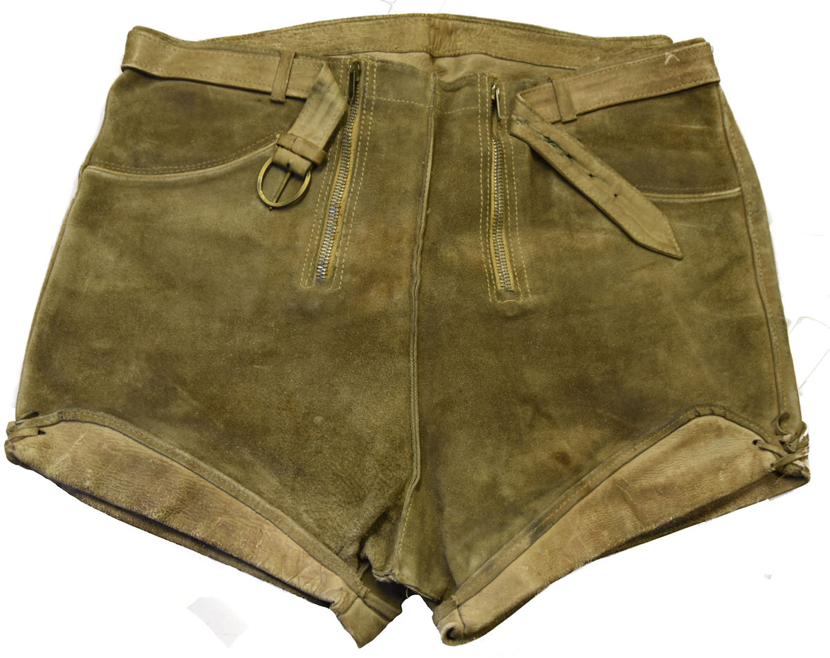 cc_414_1 Culotte de cuir beige - Tour de taille 90 cm – Image 1