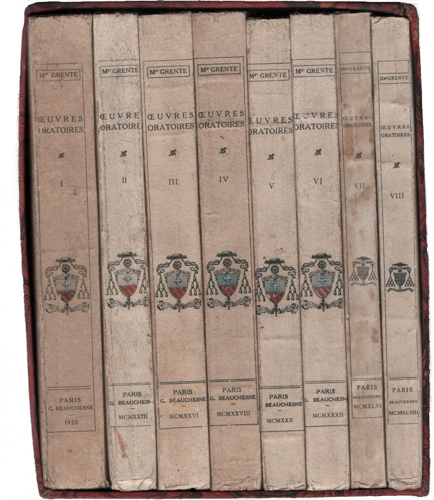 gl_81 Œuvres oratoires, par Monseigneur Grente - Coffret de 8 volumes – Image 1