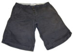Bermuda en toile bleue marine - Taille : 38