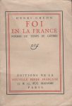 Foi en la France, par Henri Ghéon - NRF - 1916